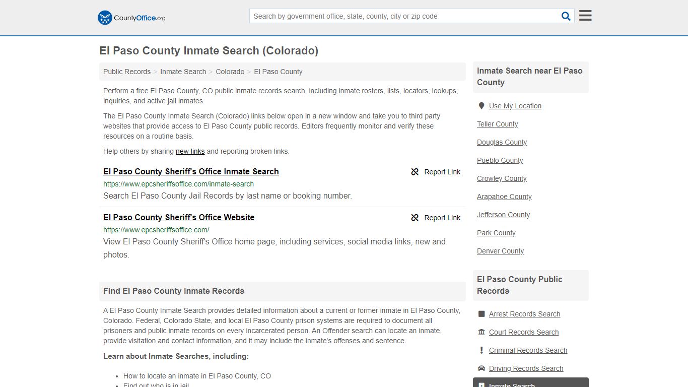 Inmate Search - El Paso County, CO (Inmate Rosters & Locators)