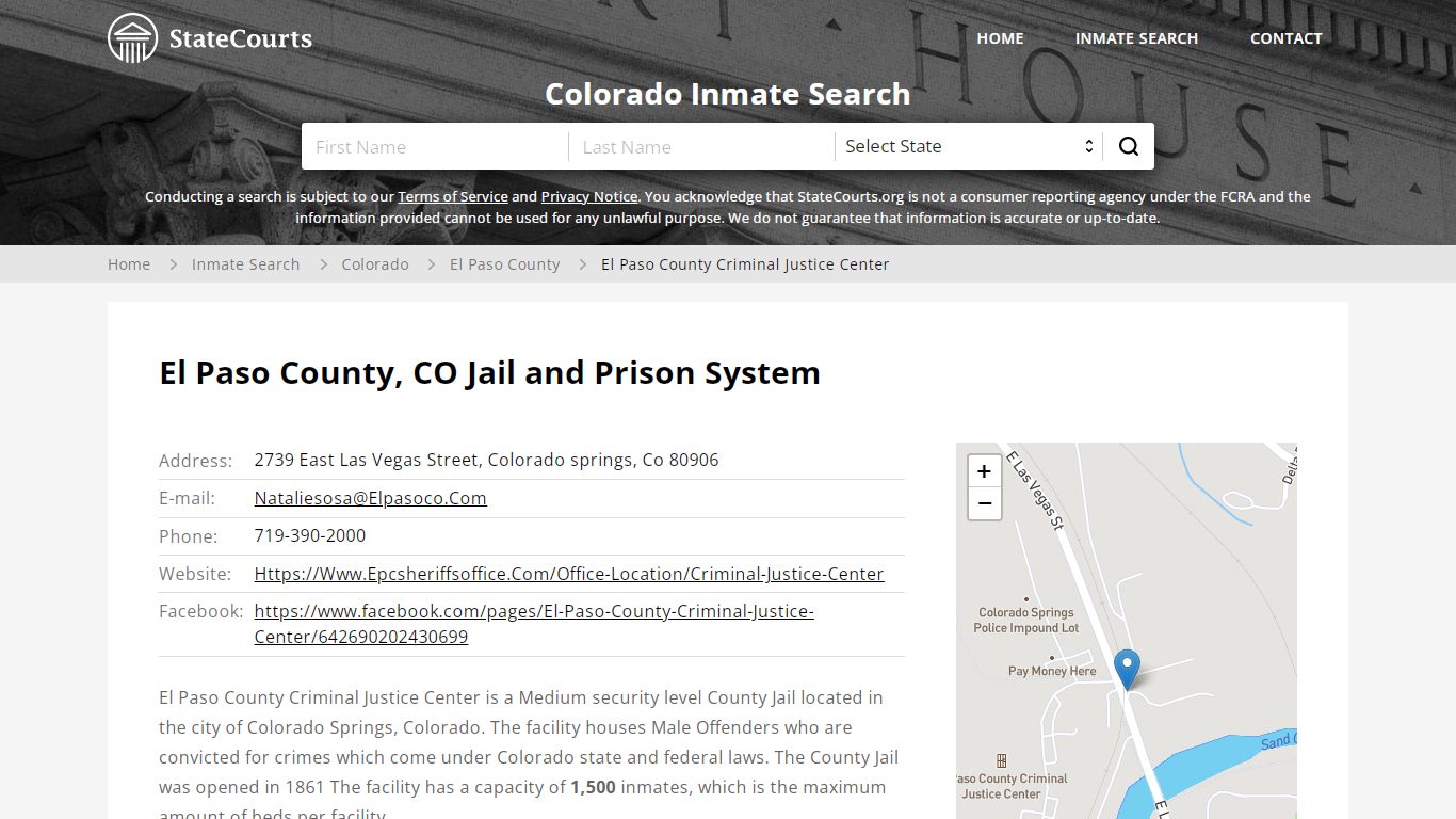 El Paso County Criminal Justice Center Inmate Records ...