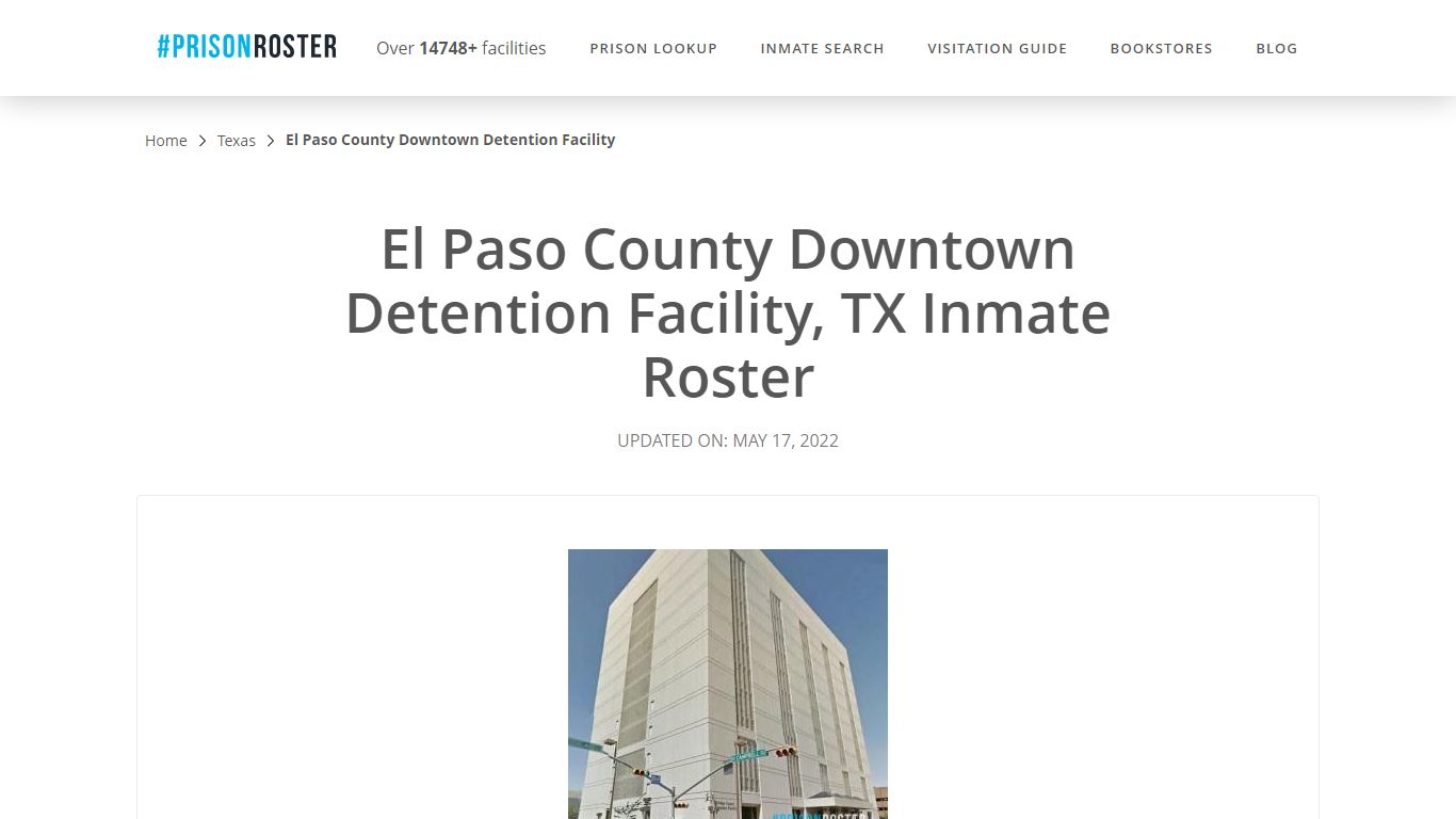 El Paso County Downtown Detention Facility, TX Inmate Roster